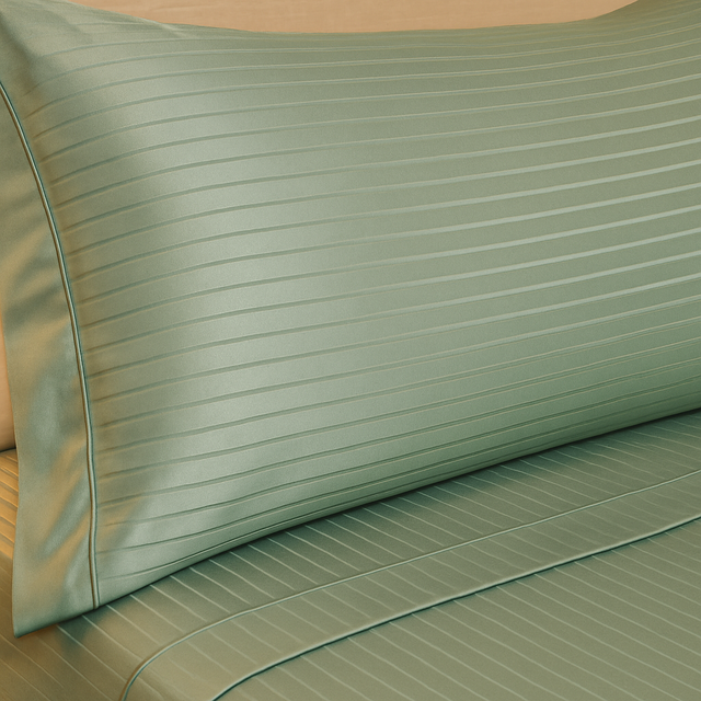 Plain White x Stripe Microfiber Sheet Set