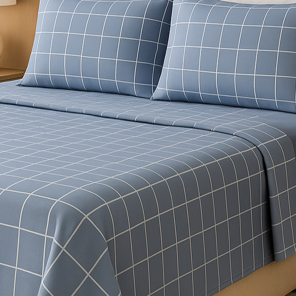 Juego de Sabana Tru Microfibra Cationica Azul Indigo