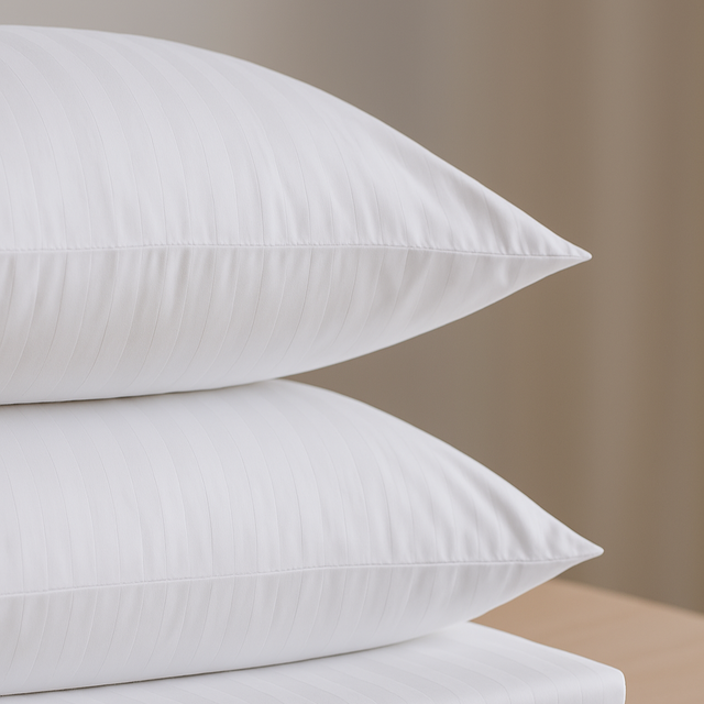 Funda Almohada King 50x95 Set X2 - 250 Hilos Raya Blanco