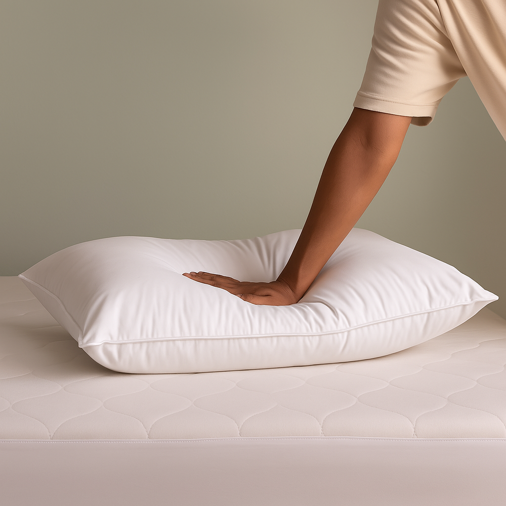 Silicone Fiber Pillow with Microfiber Cover