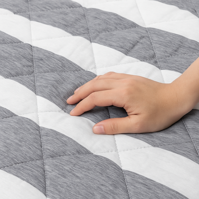 Edredón Doble Faz Microfibra Catiónica Rayas Gris Oscuro