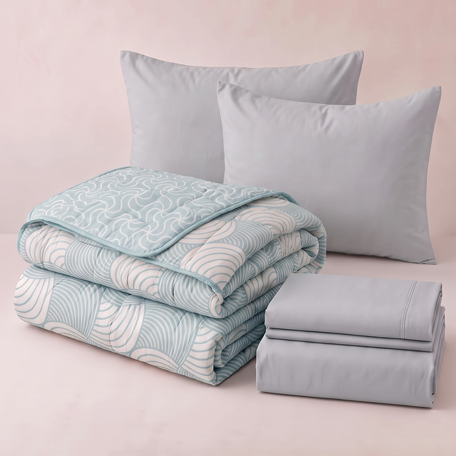2 Almohadas + Cubrelecho + Sabanas 250 Hilos