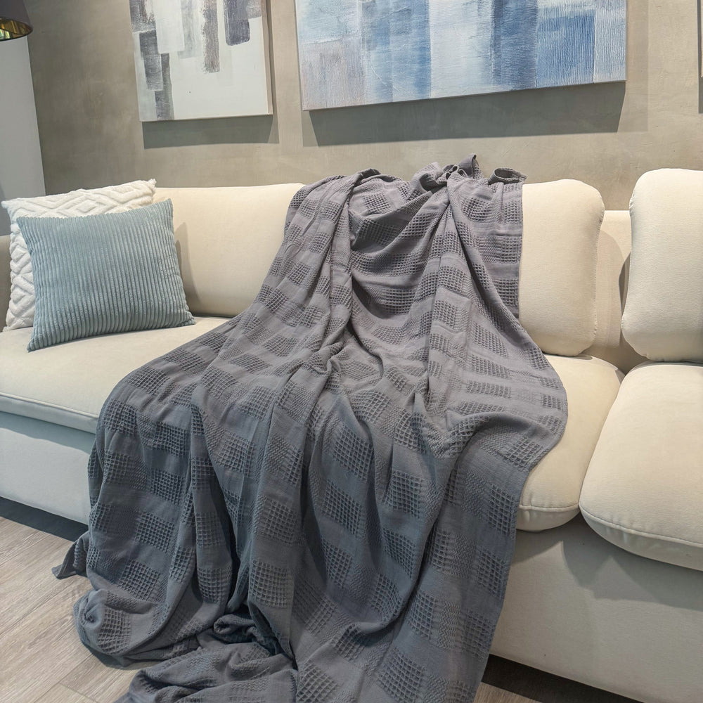 Cookie Blanket 100% Cotton Steel Gray Color