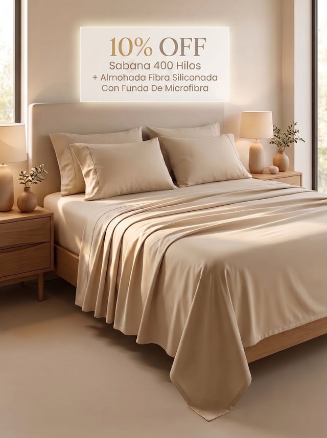 2 Almohadas + Sabana 400 Hilos