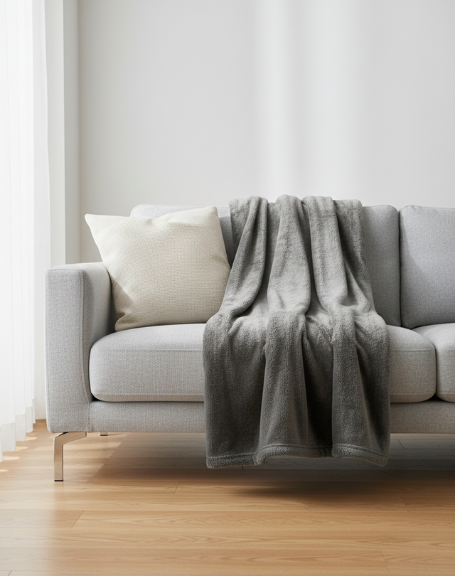 Cobijas TRU Flannel Fleece Gris