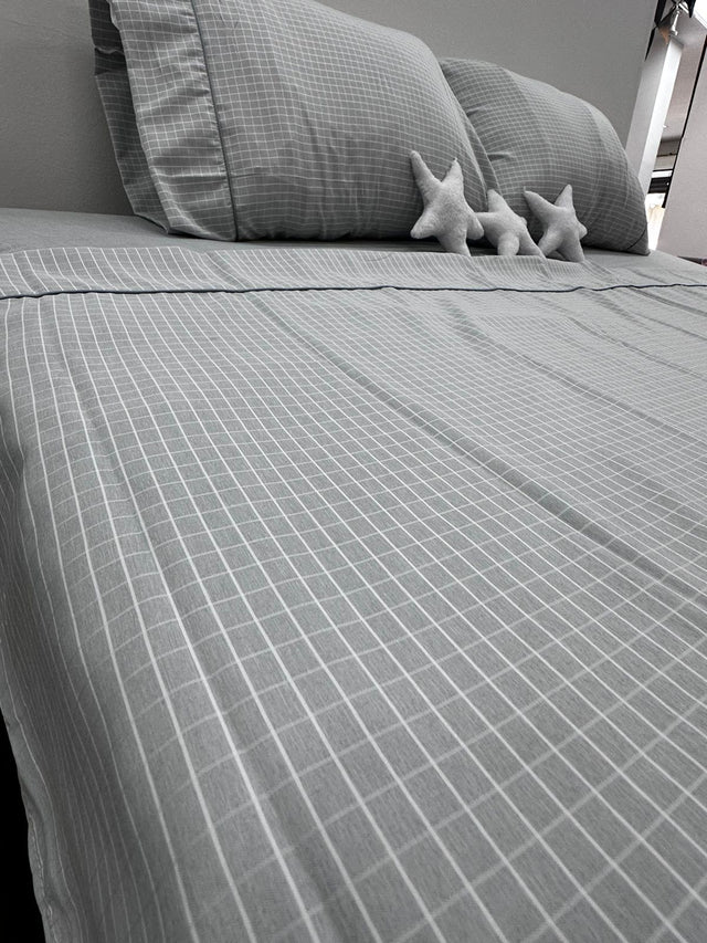 Juego de Sábanas Tru Microfibra Cationica Gris claro