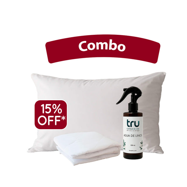 COMBO (ALMOHADA + PROTECTOR + AGUA DE LINOS)