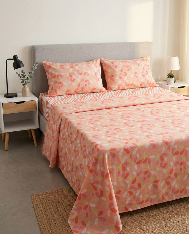 Juego de Sábanas 144 Hilos Coral