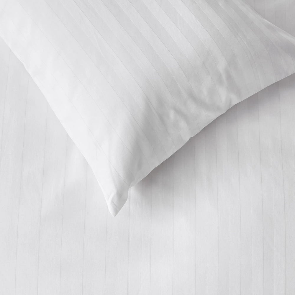 Plain White x Stripe Microfiber Sheet Set