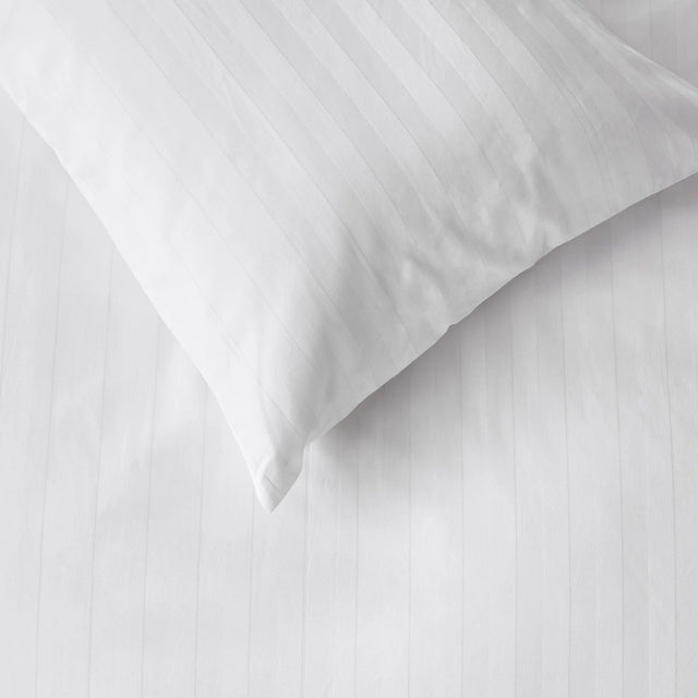 Plain White x Stripe Microfiber Sheet Set