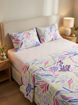 Juego de sábanas 144 hilos estampado naranja