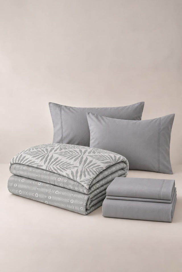2 Almohadas + Cubrelecho + Sabanas 144 Hilos