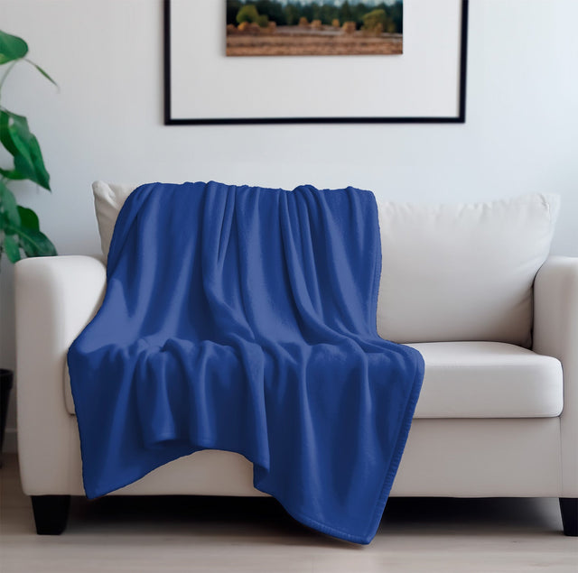 Flannel Fleece Blanket Royal Blue