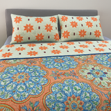 Cubrelecho Tru estampado Naranja Sevilla - Doble faz