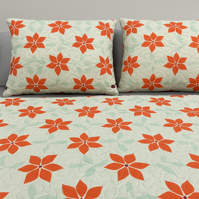 Cubrelecho Tru estampado Naranja Sevilla - Doble faz