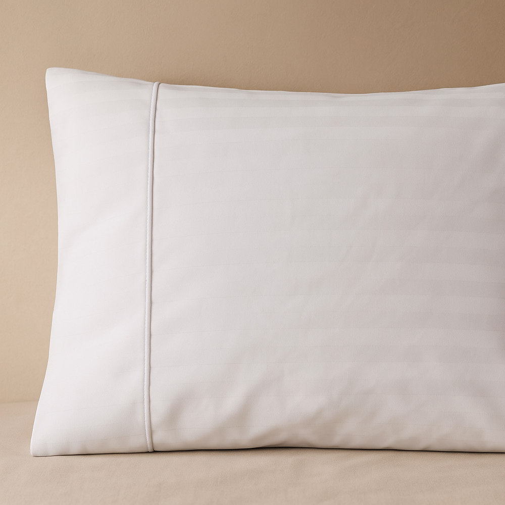 Funda almohada X6 unidades - 250 hilos 50x75 Blanco raya