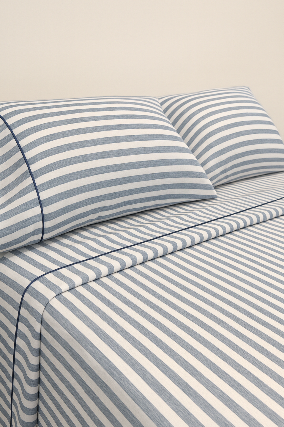 Juego de Sábanas TRU –  Cationicas - Rayas Azules