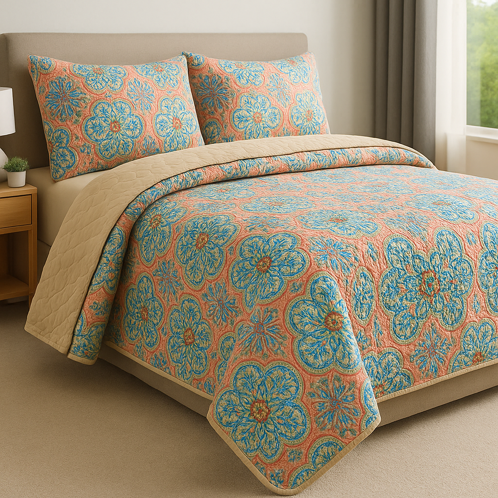 Cubrelecho Tru estampado Naranja Sevilla - Doble faz