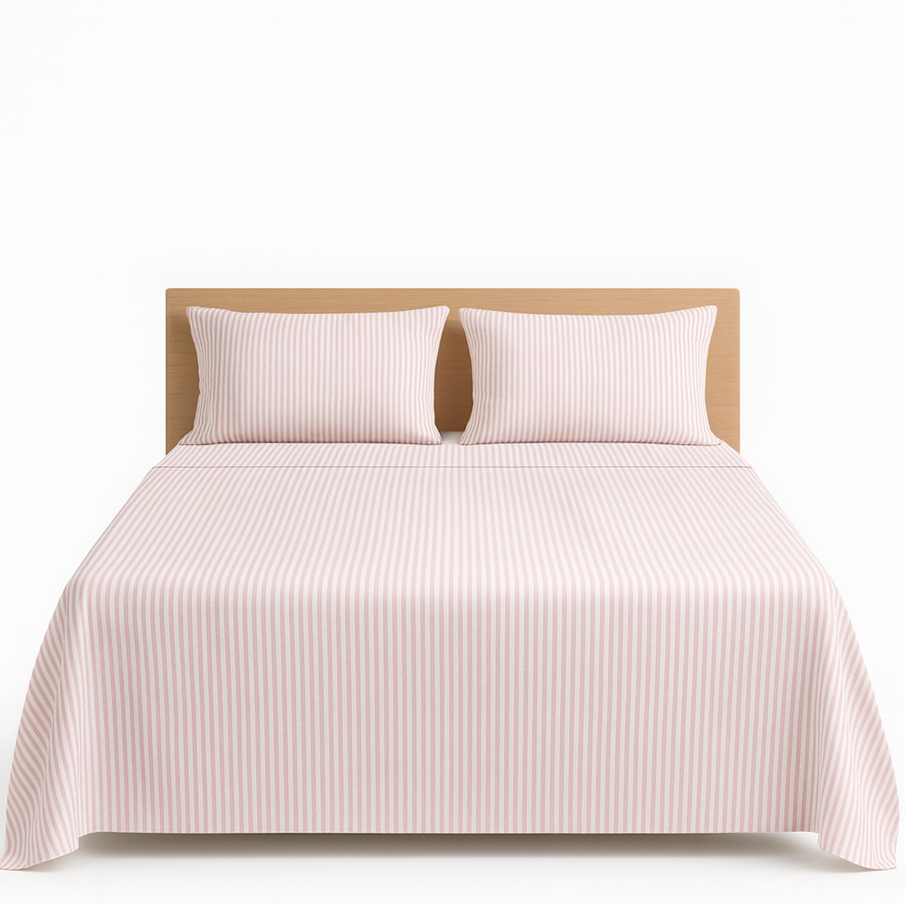 Juego de Sábanas TRU –  Cationicas - Rayas rojas