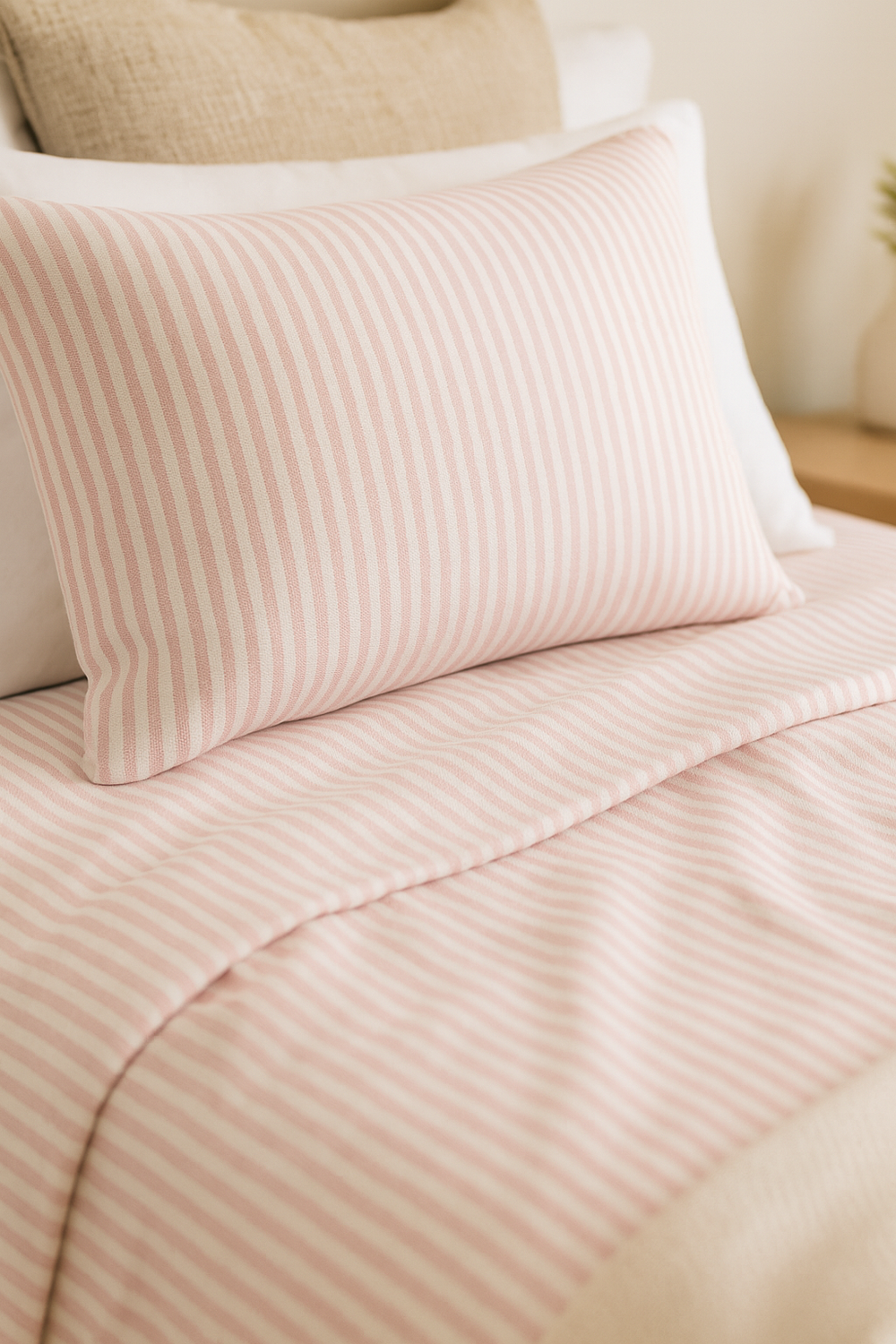 Juego de Sábanas TRU –  Cationicas - Rayas rojas