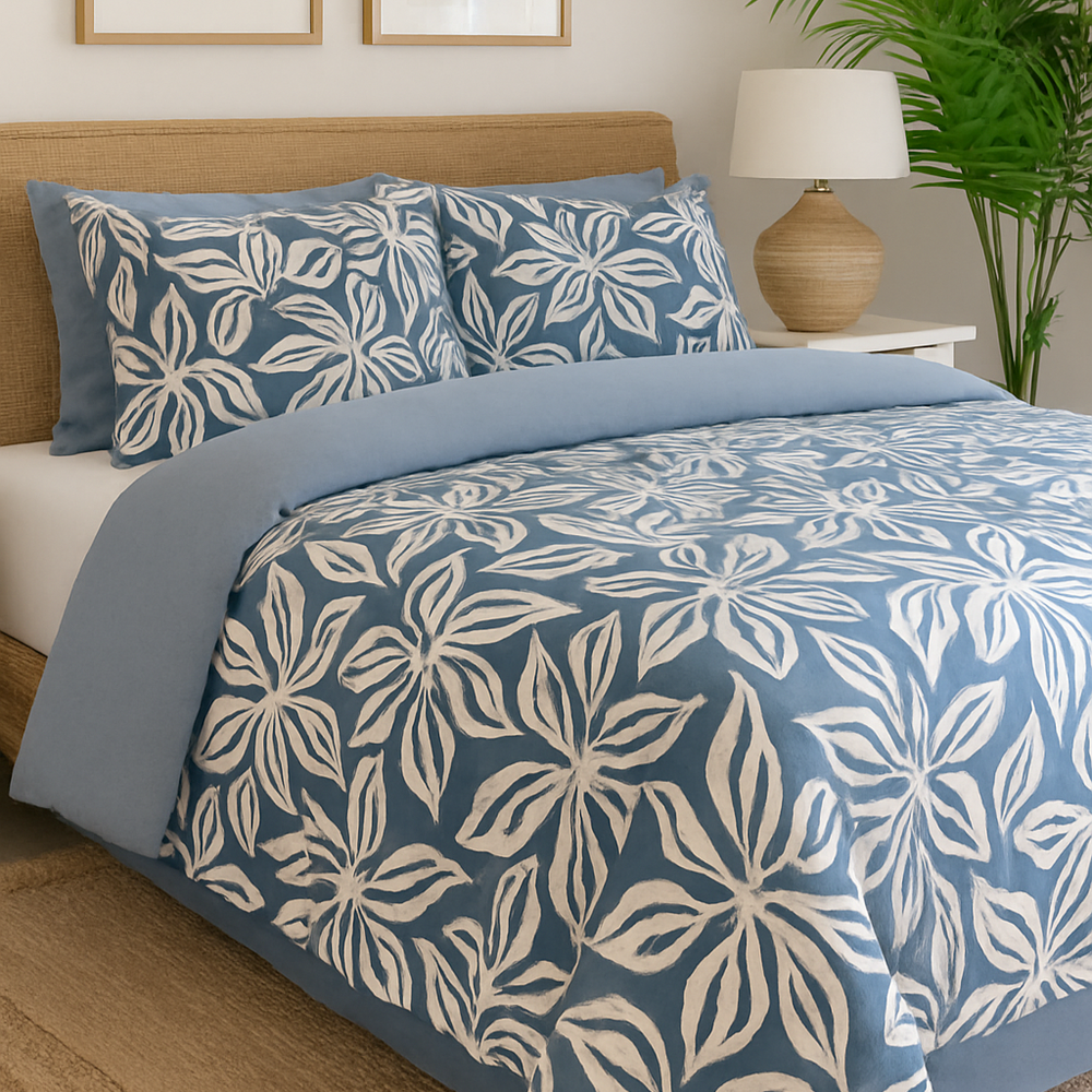 Edredón TRU 144 hilos Floral - Doble Faz