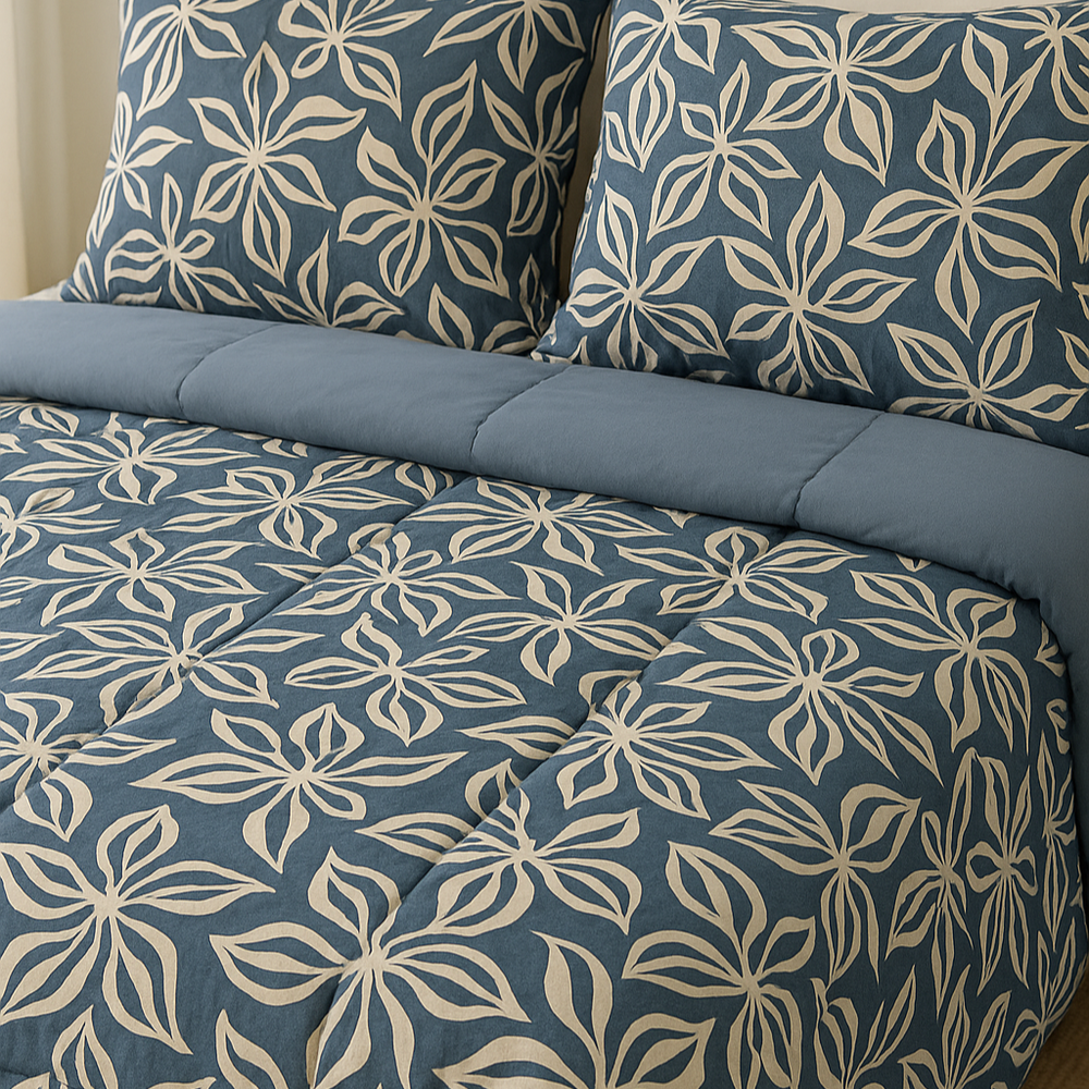 Edredón TRU 144 hilos Floral - Doble Faz