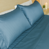Plain White x Stripe Microfiber Sheet Set