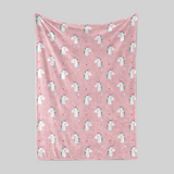 Cobija  Flannel Fleece Color Rosa Unicornio
