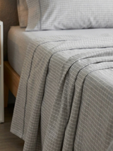 Juego de Sábanas TRU –  Cationicas - Cuadros Gris