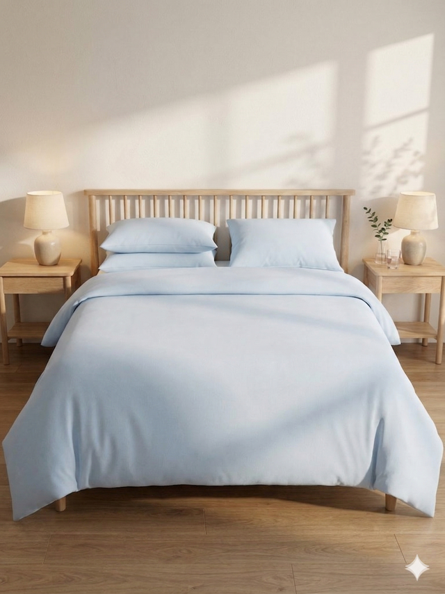 Duvet o Forro de Plumón 250 Hilos Azul Acero