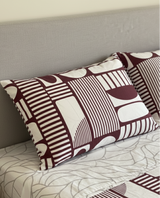 Juego de sábana 144 hilos estampado Vino