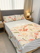 Juego de sábanas 144 hilos estampado flores rosas