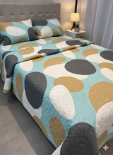 Cubrelecho Tru estampado mostaza - Doble faz