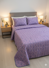 Cubrelecho Tru estampado circulos morazul - Doble faz