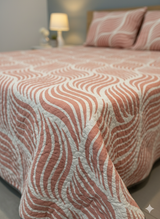 Cubrelecho Tru estampado terracota - Doble faz