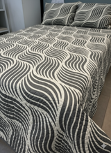 Cubrelecho Tru estampado mostaza - Doble faz