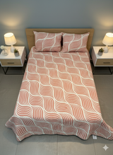 Cubrelecho Tru estampado terracota - Doble faz