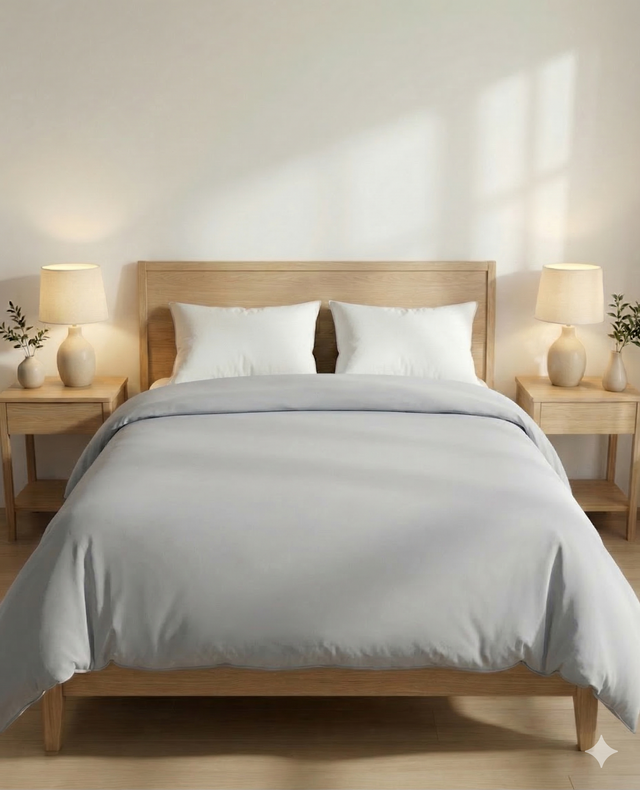 Duvet o Forro de Plumon 250 Hilos Gris Claro