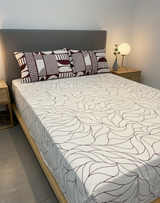 Juego de sábana 144 hilos estampado Vino