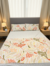 Juego de sábanas 144 hilos estampado flores rosas