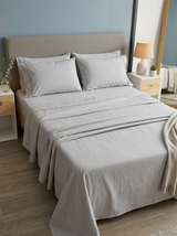 Juego de Sábanas TRU –  Cationicas - Cuadros Gris