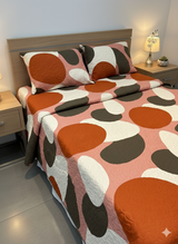 Cubrelecho Tru estampado terracota - Doble faz