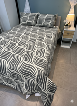 Cubrelecho Tru estampado mostaza - Doble faz