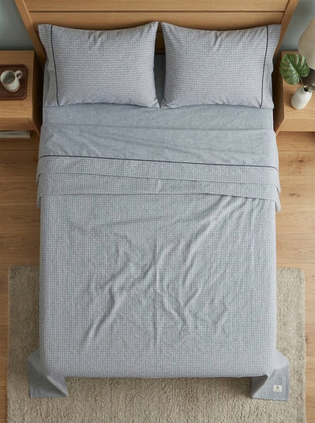 Juego de Sábanas TRU –  Cationicas - Cuadros Azul