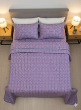 Cubrelecho Tru estampado circulos morazul - Doble faz