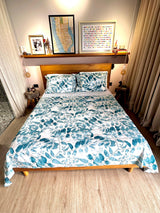 Juego de Sábanas 144 hilos Estampado Bosque Azul