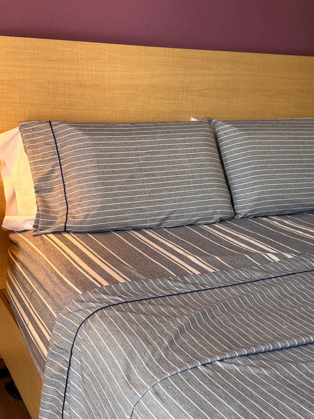 Juego de Sábanas Microfibra Catiónica  Estampado Azul Navy