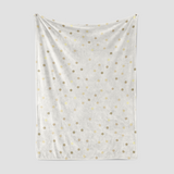 Flannel Fleece Blanket with Golden Dot Print