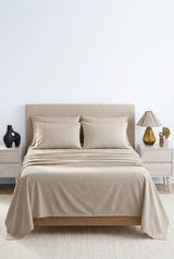 2 Almohadas + Sabana 400 Hilos Beige