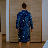 Flannel Fleece Lifting Robe Constellations Print